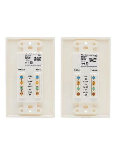 TRIPP LITE BY EATON JUEGO EXTENSOR DE PLACA DE PARED HDMI SOBRE CAT5-CAT6 DOBLE