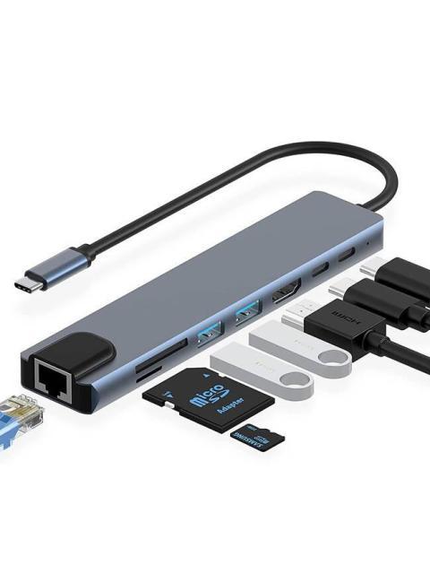 URBAN BALANCE DOCKING STATION UB81 PARA MACBOOK 2X USB 3.0 2X USB-C 2X HDMI 1X SD 1X MICROSD GRIS