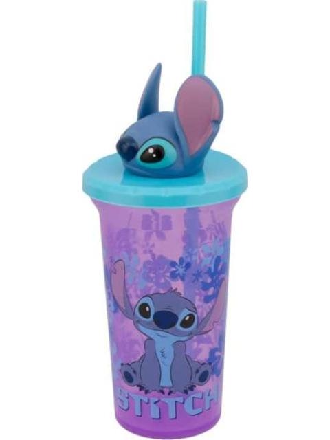 VASO CON POPOTE STITCH MULTICOLOR DISNEY