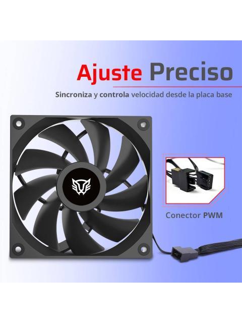 VENTILADOR DE 120MM BALAM RUSH EOLOX GAZIAR EXG77 VELOCIDAD 2000 RPM FLUJO DE AIRE 88.8 CFM RUIDO 37.1 DB 9 ASPAS
