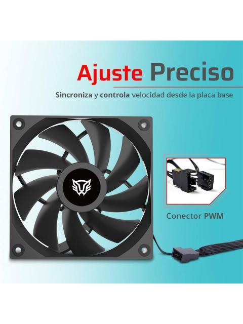 VENTILADOR DE 120MM BALAM RUSH EOLOX GAZIAR PRO EXG99 VELOCIDAD 2000 RPM FLUJO DE AIRE 88.8 CFM RUIDO 37.1 DB 9 ASPAS
