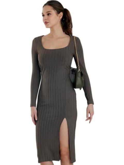 VESTIDO ACANALADO VERDE OLIVO HOLLY LAND