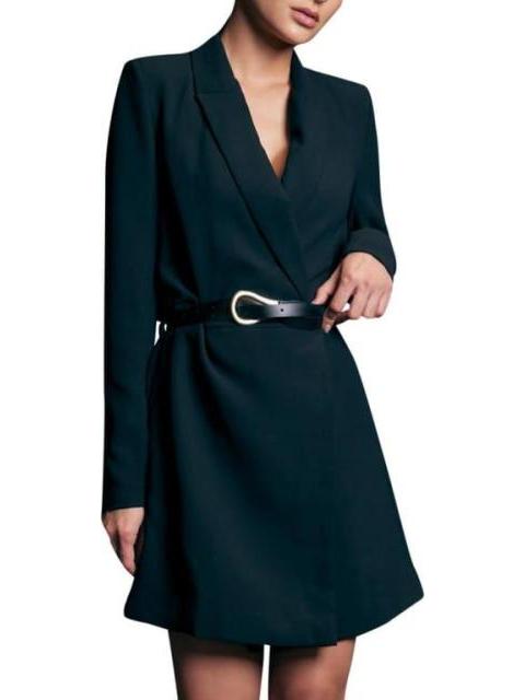 VESTIDO BLAZER CON CINTURON NEGRO HOLLY LAND