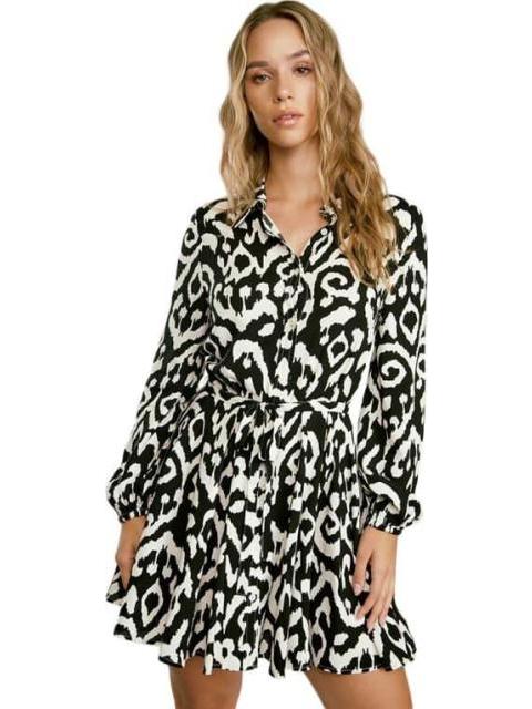 VESTIDO CAMISERO ESTAMPADO NEGRO HOLLY LAND