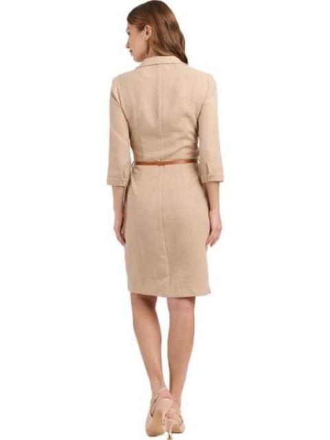 VESTIDO CON CINTURON CAMEL YAELI FASHION