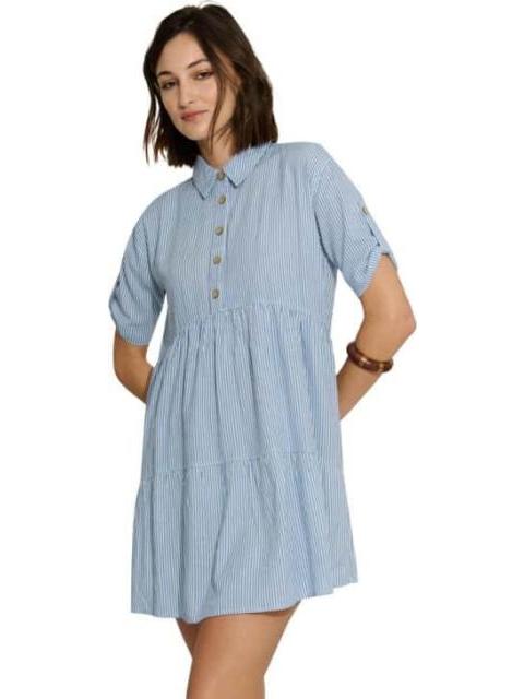 VESTIDO CORTO DE LINO AZUL HOLLY LAND