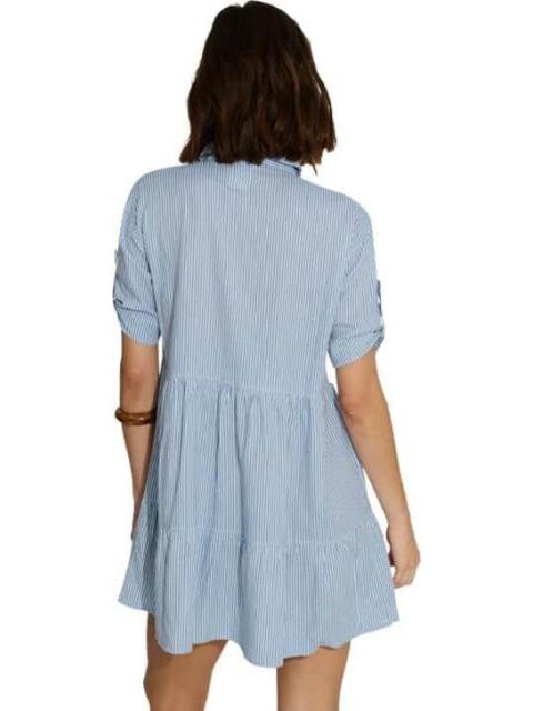 VESTIDO CORTO DE LINO AZUL HOLLY LAND