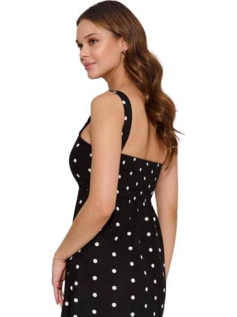 VESTIDO DE LINO PUNTOS NEGRO HOLLY LAND