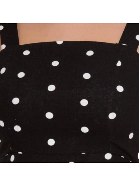 VESTIDO DE LINO PUNTOS NEGRO HOLLY LAND