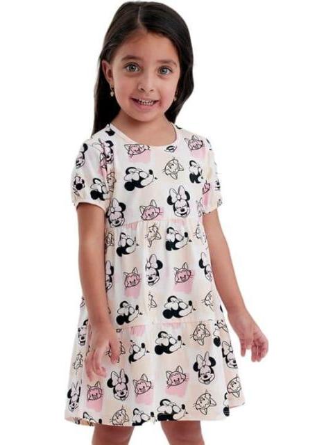 VESTIDO ESTAMPADO APLICACIONES CORAL MINNIE MOUSE
