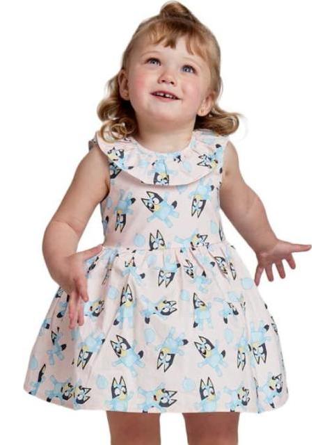 VESTIDO ESTAMPADO APLICACIONES ROSA BLUEY