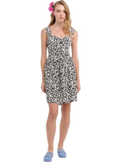 VESTIDO ESTAMPADO BLANCO/NEGRO HOLLY LAND