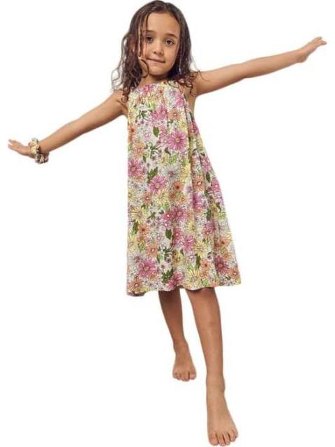 VESTIDO FLORES ROSA HOLLY LAND KIDS