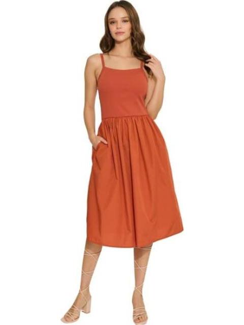VESTIDO LARGO CON COPAS NARANJA HOLLY LAND