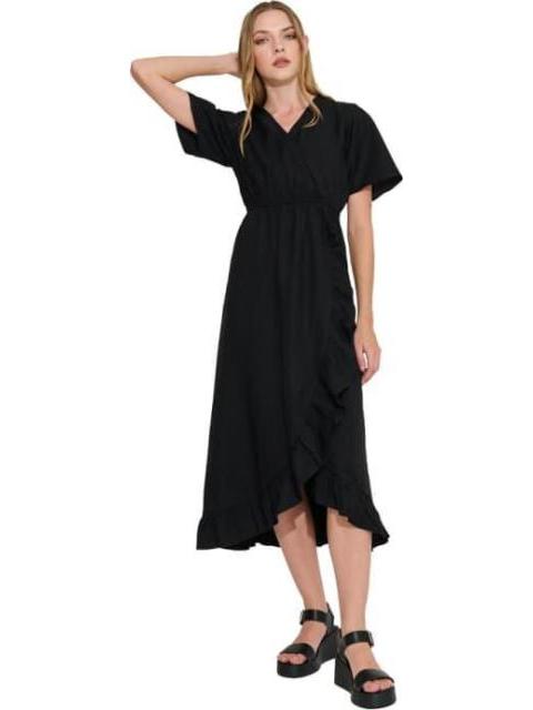 VESTIDO LARGO DE LINO NEGRO HOLLY LAND