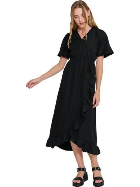 VESTIDO LARGO DE LINO NEGRO HOLLY LAND