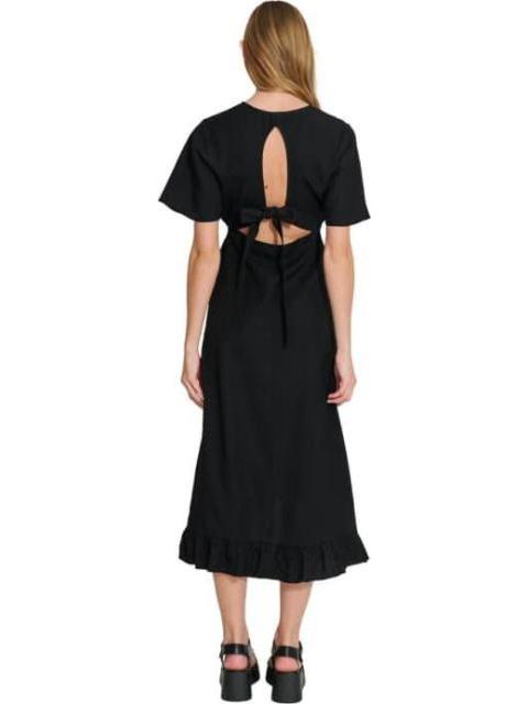 VESTIDO LARGO DE LINO NEGRO HOLLY LAND