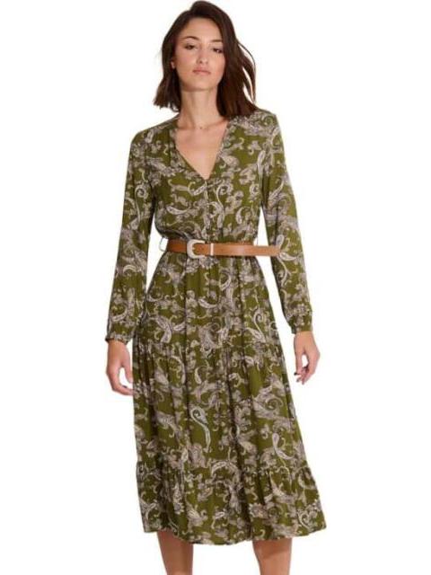 VESTIDO LARGO ESTAMPADO VERDE HOLLY LAND