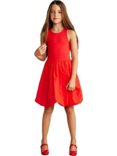 VESTIDO MANGAS GLOBO ROJO HOLLY LAND KIDS