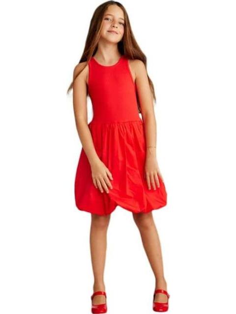 VESTIDO MANGAS GLOBO ROJO HOLLY LAND KIDS