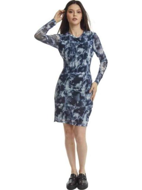 VESTIDO MESH MANGA LARGA NEGRO HOLLY LAND