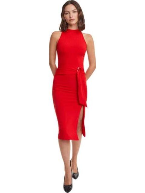 VESTIDO MIDI ACANALADO ROJO HOLLY LAND