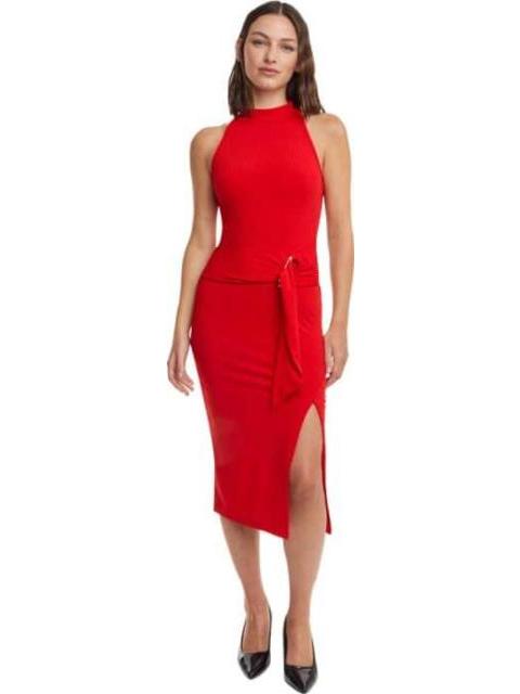 VESTIDO MIDI ACANALADO ROJO HOLLY LAND