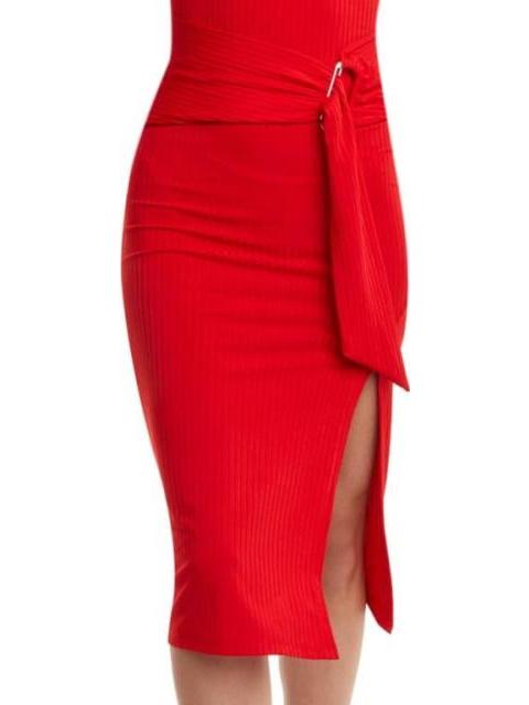 VESTIDO MIDI ACANALADO ROJO HOLLY LAND