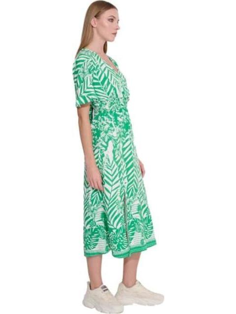 VESTIDO MIDI ESTAMPADO VERDE HOLLY LAND