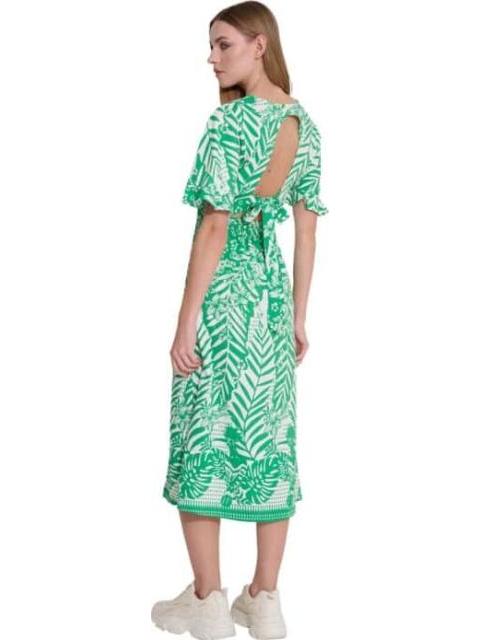 VESTIDO MIDI ESTAMPADO VERDE HOLLY LAND