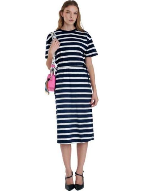 VESTIDO MIDI RAYAS BLANCO HOLLY LAND