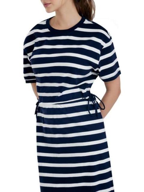 VESTIDO MIDI RAYAS BLANCO HOLLY LAND