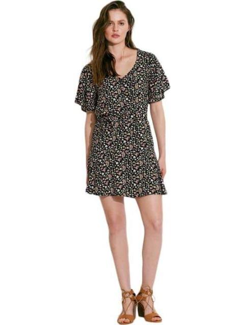 VESTIDO MINI ESTAMPADO NEGRO HOLLY LAND