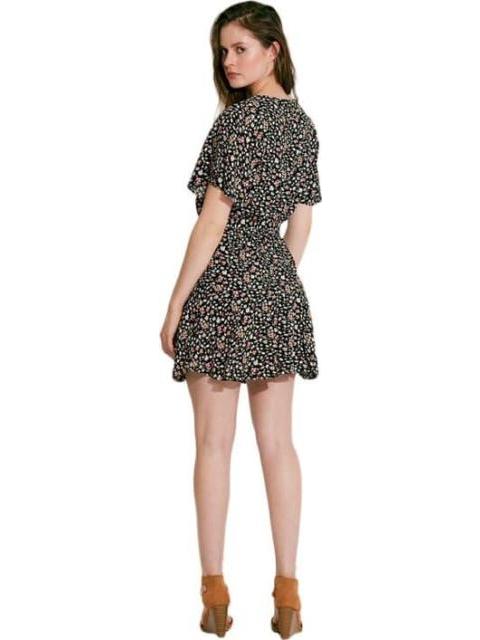 VESTIDO MINI ESTAMPADO NEGRO HOLLY LAND