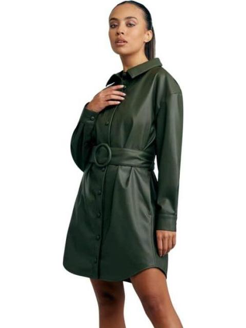 VESTIDO EFECTO PIEL VERDE HOLLY LAND