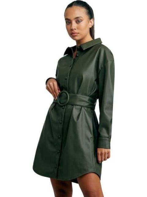 VESTIDO EFECTO PIEL VERDE HOLLY LAND