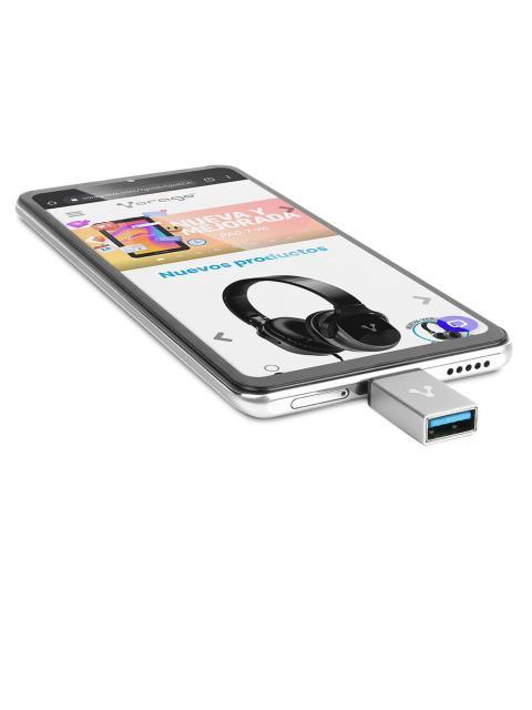 VORAGO ADAPTADOR USB-C MACHO - USB 3.0 HEMBRA GRIS