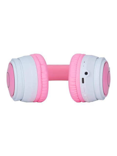 VORAGO AUDIFONOS CON MICROFONO RGB HPB-300-K BLUETOOTH-3.5M INALAMBRICO ROSA-BLANCO