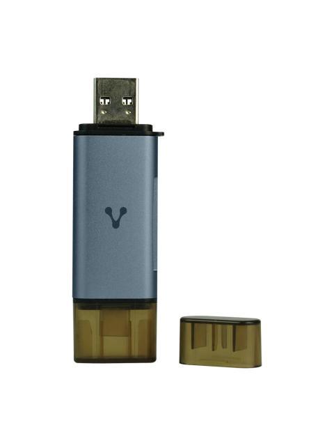 VORAGO LECTOR DE MEMORIA CR-350 SD-MICROSD USB-A-USB-C GRIS