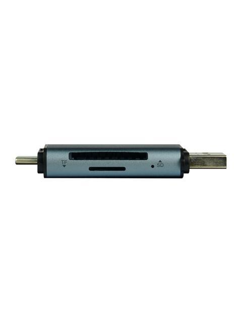 VORAGO LECTOR DE MEMORIA CR-350 SD-MICROSD USB-A-USB-C GRIS