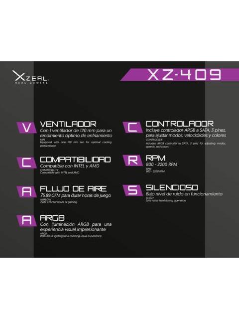 XZEAL XZ409 ENFRIAMIENTO LIQUIDO PARA CPU 1X 120MM 800 - 2200RPM NEGRO - ¡COMPRA Y RECIBE $50 DE SALDO DE REGALO EN TU PROXIMA COMPRA!