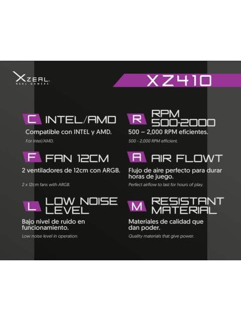 XZEAL XZ410 ENFRIAMIENTO LIQUIDO PARA CPU 2X 120MM 500-2000RPM