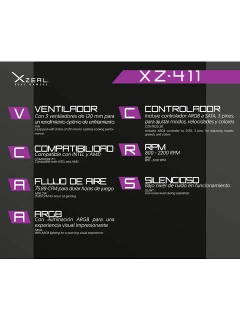 XZEAL XZ411 ENFRIAMIENTO LIQUIDO PARA CPU 3X 120MM 800 - 2200RPM NEGRO - ¡COMPRA Y RECIBE $100 DE SALDO DE REGALO EN TU PROXIMA COMPRA!
