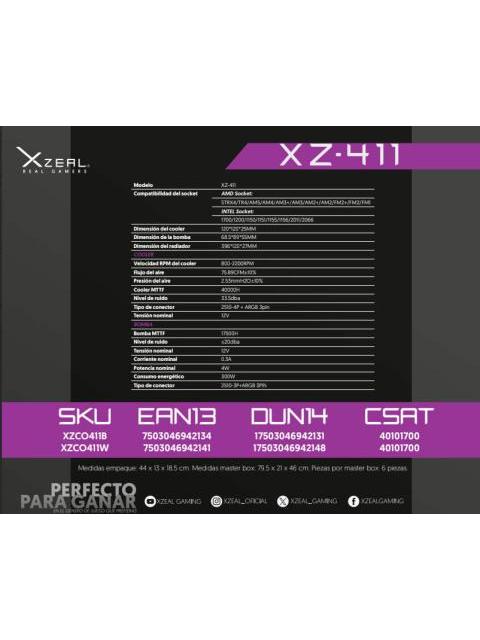 XZEAL XZ411 ENFRIAMIENTO LIQUIDO PARA CPU 3X 120MM 800 - 2200RPM NEGRO - ¡COMPRA Y RECIBE $100 DE SALDO DE REGALO EN TU PROXIMA COMPRA!