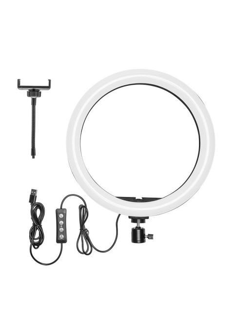 YEYIAN ARO DE LUZ PARA CELULAR CON TRIPIE GIMLI SERIE 2000 BLANCO-BLANCO CALIDO-CALIDO 12 NEGRO