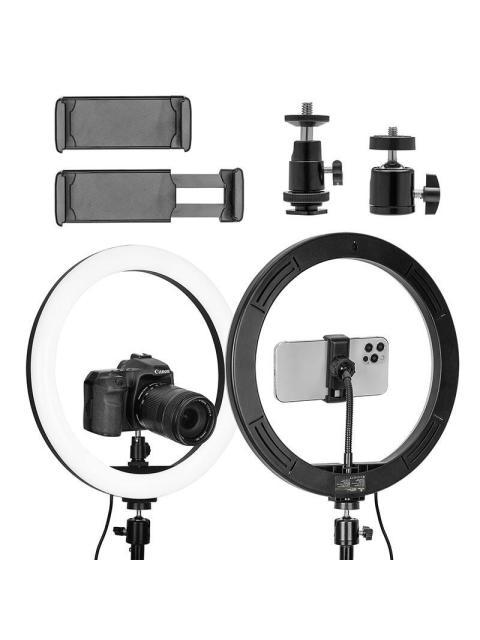 YEYIAN ARO DE LUZ PARA CELULAR CON TRIPIE GIMLI SERIE 2000 BLANCO-BLANCO CALIDO-CALIDO 12 NEGRO