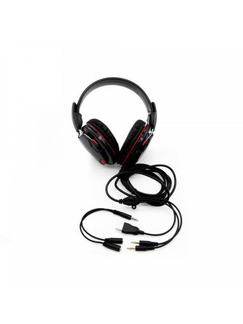 YEYIAN AUDIFONOS GAMER TEMPEST YH2000 PARA PC-PS4-XBOX ONE ALAMBRICO 2 METROS 3.5MM-USB NEGRO-ROJO