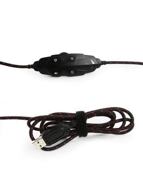 YEYIAN AUDIFONOS GAMER WICKED SERIE 3000 ALAMBRICO 2.2 METROS USB NEGRO-ROJO