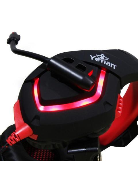 YEYIAN AUDIFONOS GAMER WICKED SERIE 3000 ALAMBRICO 2.2 METROS USB NEGRO-ROJO