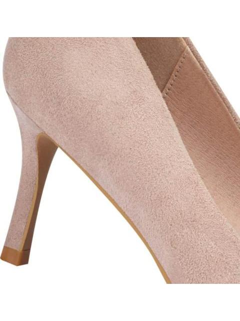 ZAPATILLA ANTE TACON BAJO ROSA YAELI